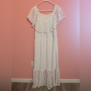 Cato White Lace Off-Shoulder Maxi Dress 14/16W